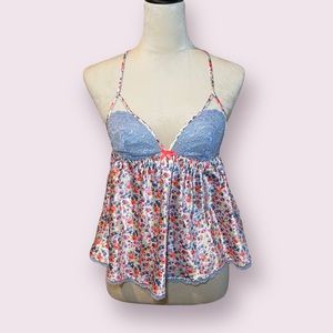 Victoria’s Secret Floral Flowy Lace Nightie/Chemise Size Women’s Small